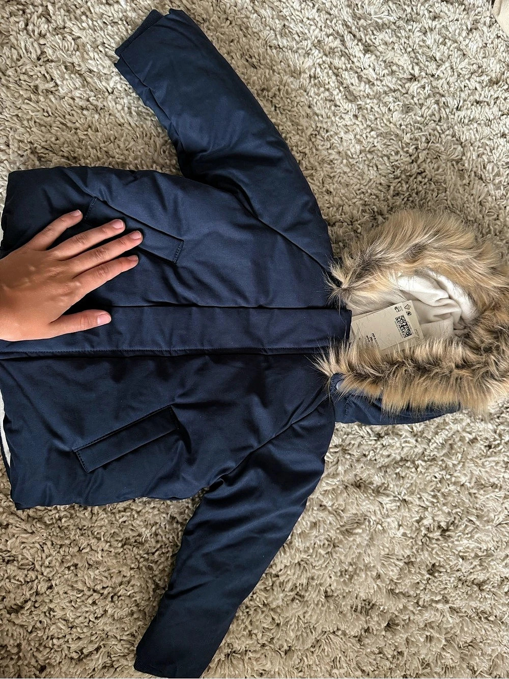 Zara Boys 6M Blue Puffer Jacket New